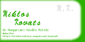 miklos kovats business card